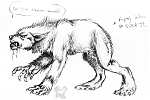 werewolf sketch doodle